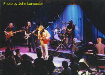 Otis Rush at Tokyo Blue Note, July, 2000; L-R: Bob Levis, Harlan Terson, Otis Rush, Ray Stewart, Dave Rice;  Photo by John Lancaster